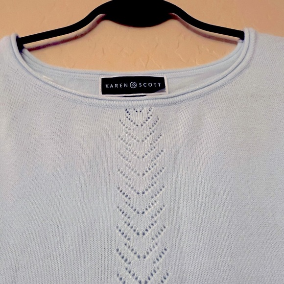 NWT Karen Scott Light Blue Sweater - Picture 3 of 11